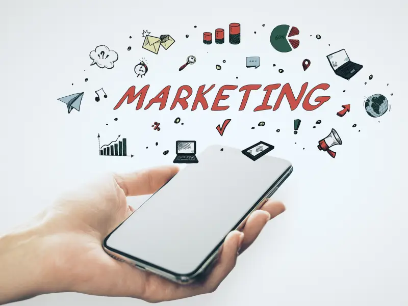 Example of a promotional SMS marketing message on a mobile phone