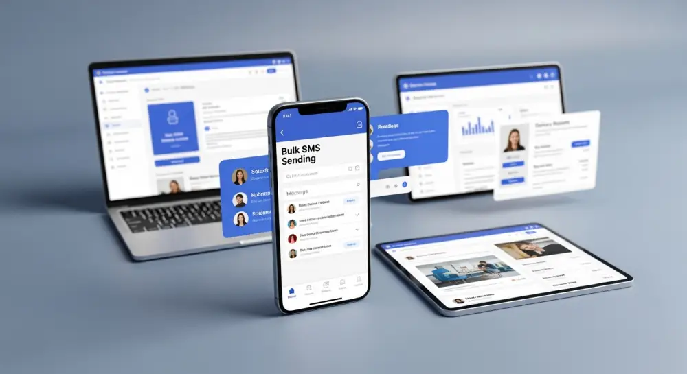 Marketing team planning an SMS campaign for customer engagement